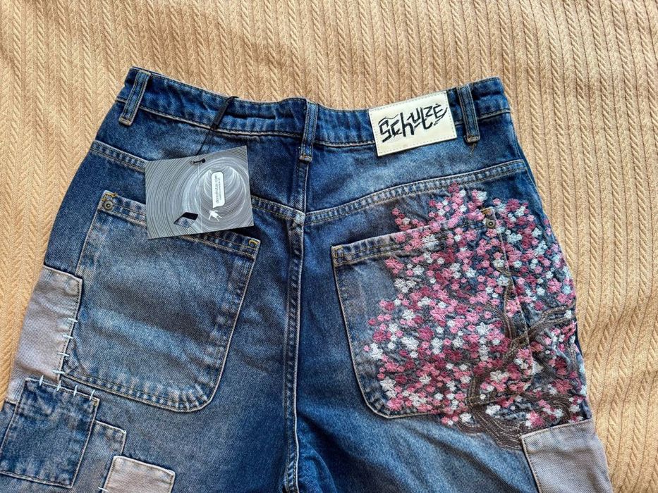 Джинси Derschutze 32 blossom v2 patchwork Denim dark indigo