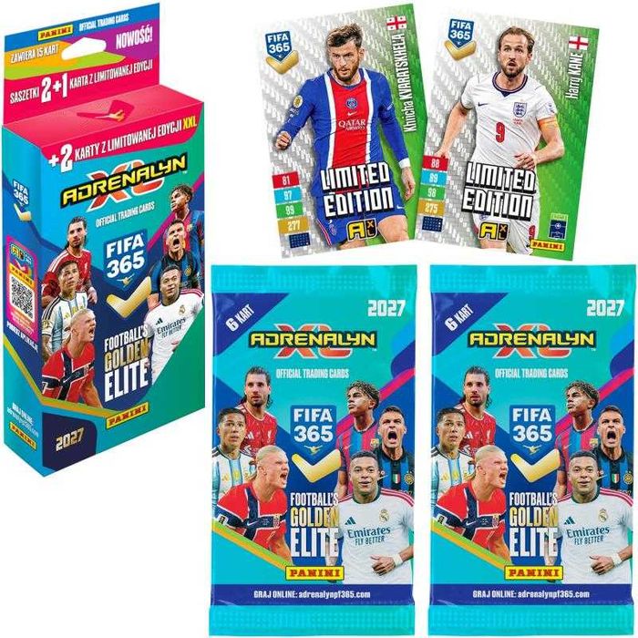 Panini FIFA 365 2027 Adrenalyn XL Blister XXL 2 saszetki + 3 LIMITED