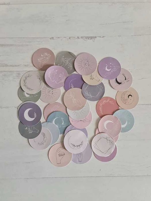 34 Autocolantes Espirituais Celestiais Lua Etiquetas Místicas Adesivas