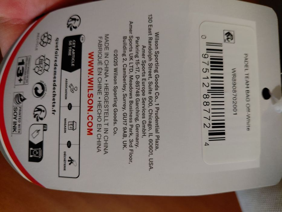 Saco de padel Wilson Novo!