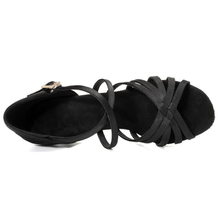 Buty taneczne damskie czarne satynowe 8 cm rozmiar 37