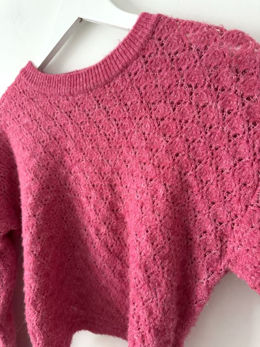 ZARA ażurowy sweterek z domieszką wełny Cropped