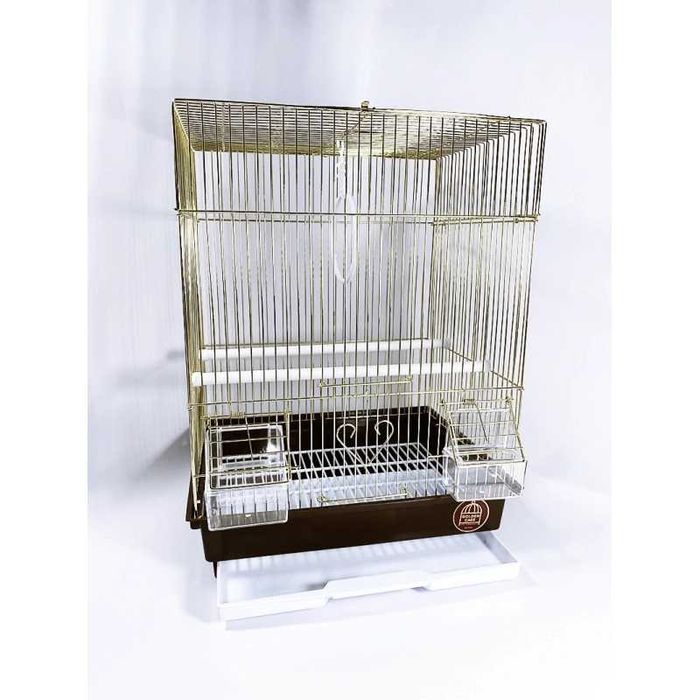 Просторная золотая клетка для птиц AV405G. 35х28х46см.Хорошее покрытие