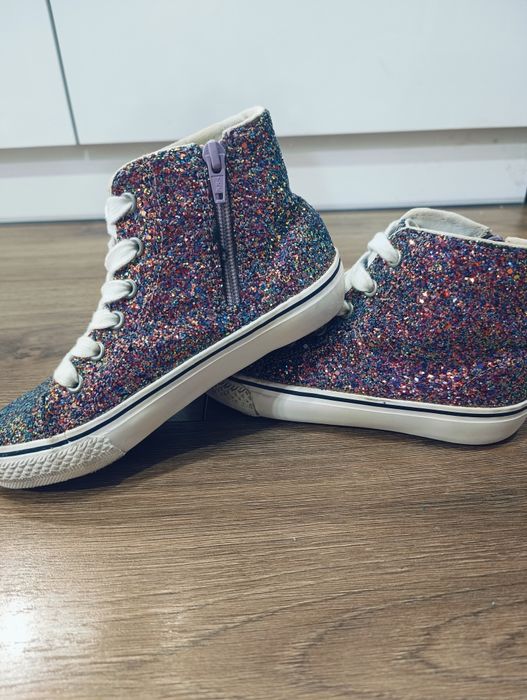 Wysokie trampki NEXT brokatowe r.33