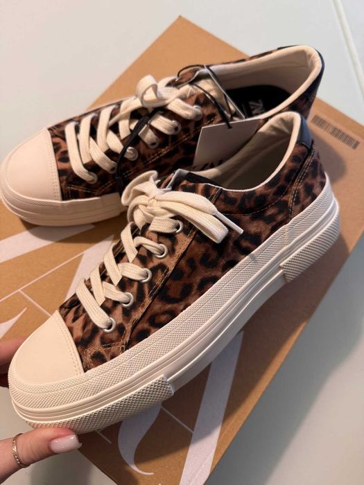 Жіночі кеди кросівки леопард zara зара 37 женские кроссовки