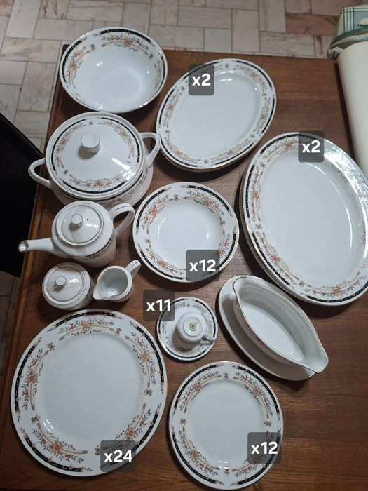Conjunto de jantar e conjunto de café completo