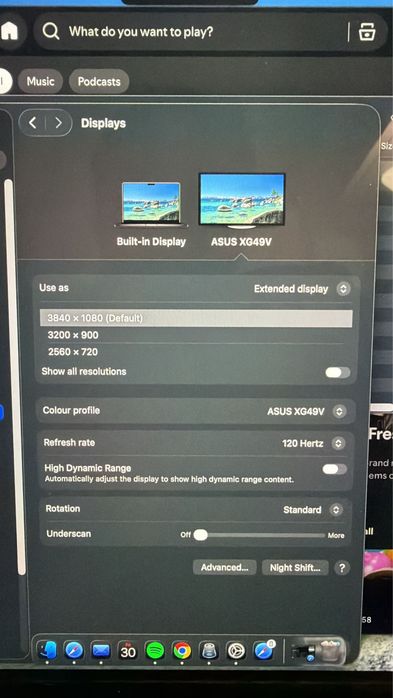 Ecrã ASUS XG49V perfeito estado
