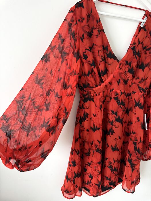 Topshop szyfonowa sukienka Odkryte plecy
