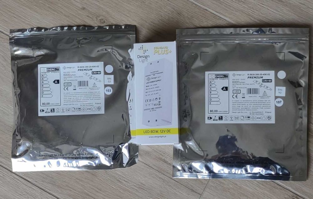 Tasma led + profil aluminiowy + zasilacz