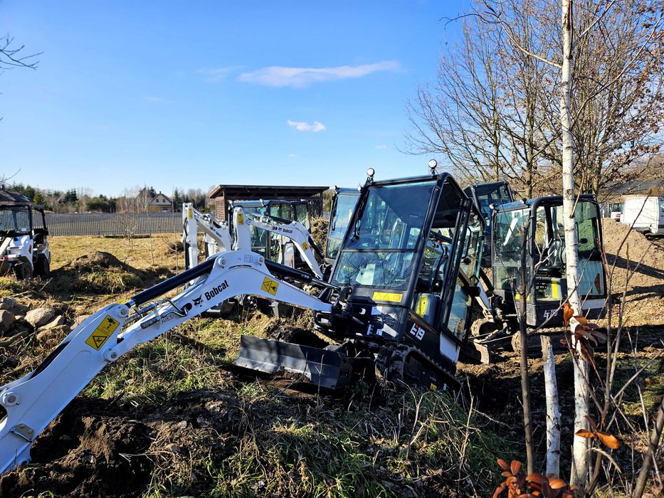 Minikoparka wypożyczalnia bez operatora, wynajem dowozimy bobcat  E19