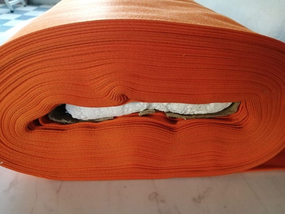 Tecido alinhado acetinado chantungue laranja