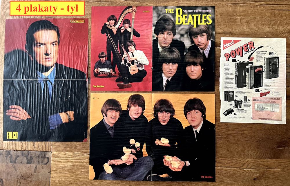 4x plakat The Beatles, Falco, Jennifer Rush/ Bravo PopRocky 80/90 lata