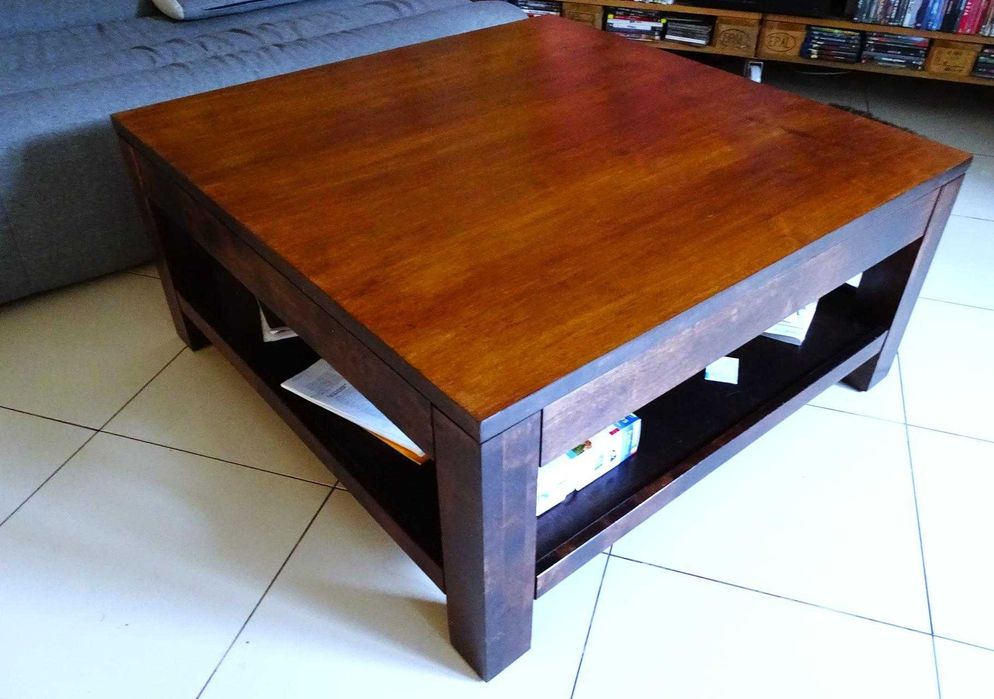 Piękna drewniana wielka ława / stolik kawowy - w bdb. stanie