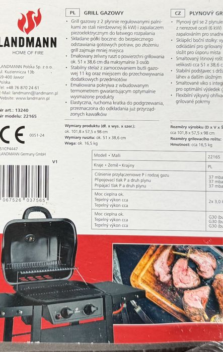 Nowy grill gazowy Landmann 2 palniki NOWY