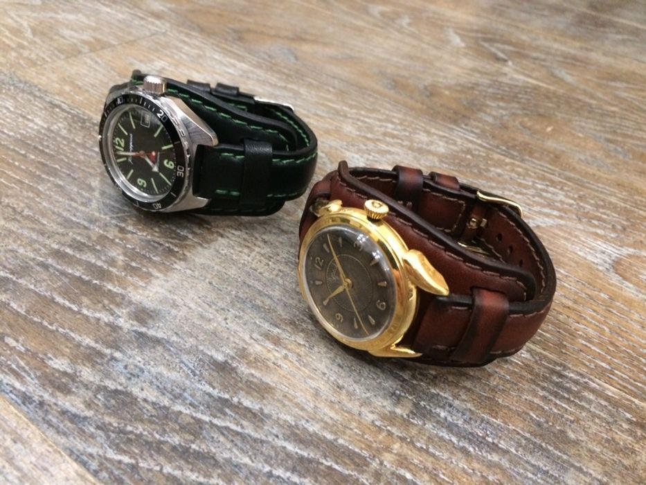 Объемный ремешок с напульсником ручной работы из натуральной кожи