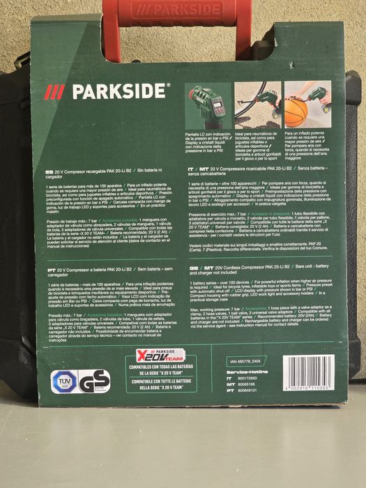 PARKSIDE 20V Compressor Recarregável
