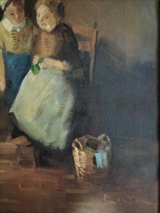 Obraz olejny na płótnie.Sygnowany.Nicolai Coster