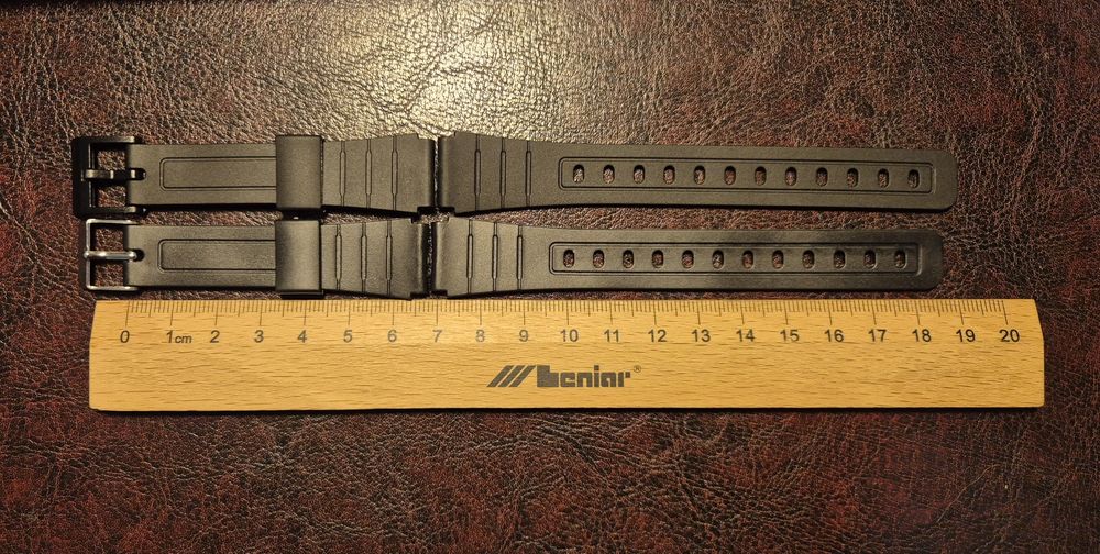 2x czarny pasek silikonowy do zegarka 16mm