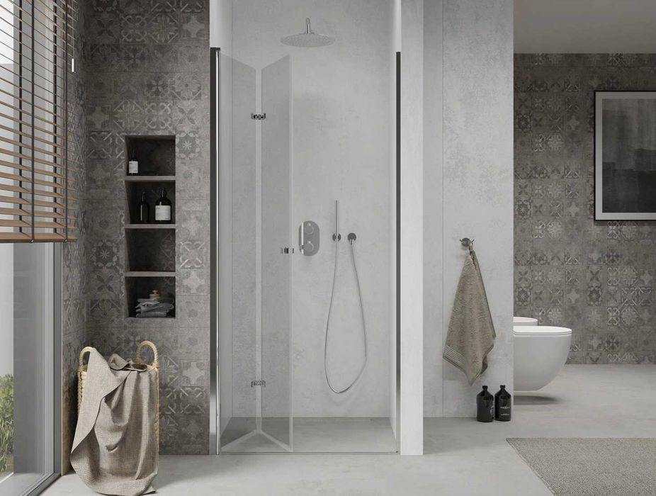 Mexen Lima drzwi prysznicowe składane 100 cm, transparent, chrom