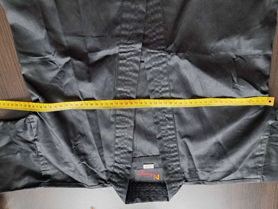 Kimono do karate dla dziecka czarne  150 cm + pas biały - do zszycia