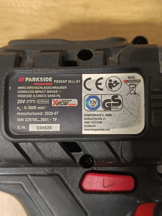 Wkrętarka udarowa parkside performance