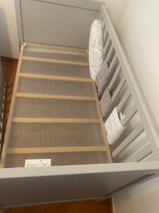 Berço 3 em 1 cinza Ikea