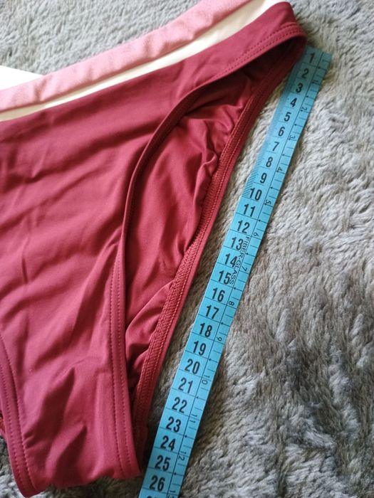 Dół od bikini Trójkolorowe bordowe klasyczne Esprit