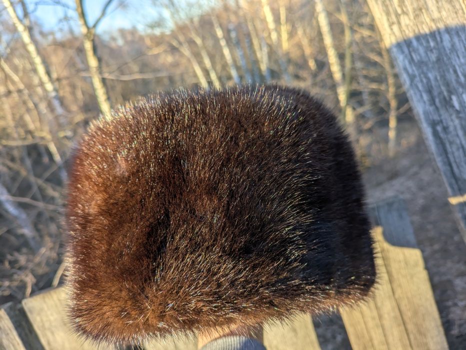 Шапка норкова натуральне хутро