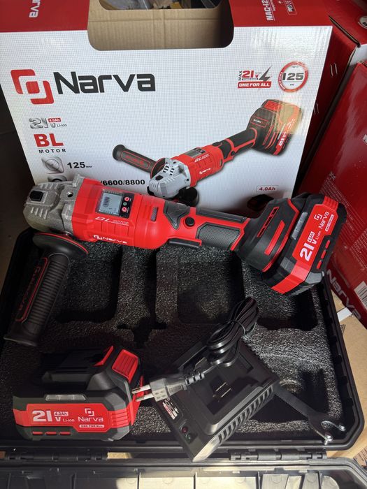 Акумуляторна болгарка NARVA NAG-125 PRO BL поворотная бесщеточная