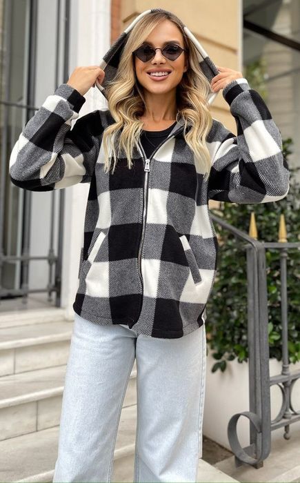 Женская флисовая кофта с капюшоном на молнии   от 42 до 60  рр.