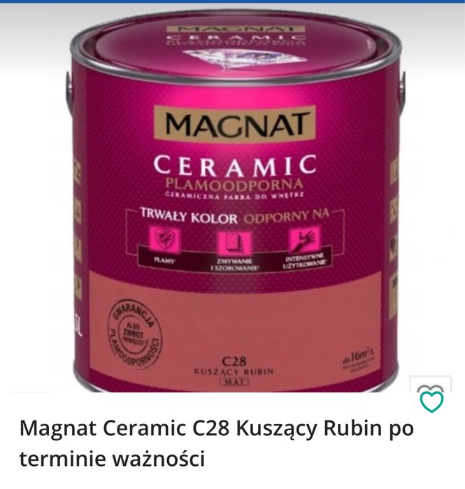 Farba Magnat ceramic kuszacy rubin po terminie ważności.