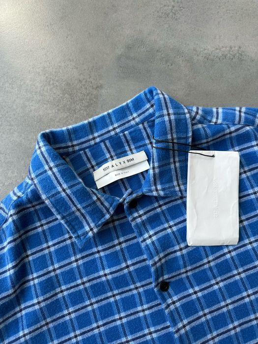 Оригінальна чоловіча рубаха 1017 ALYX 9SM Checked Flannel Shirt Blue Overshirt
