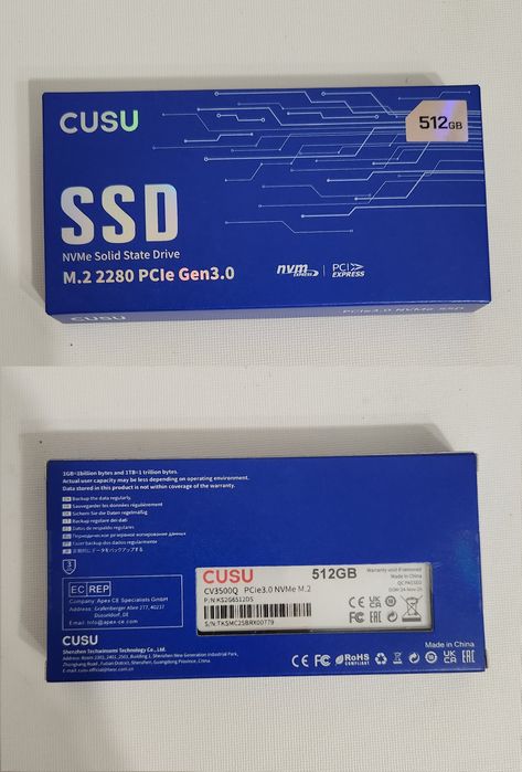 Нові‼️якісні SSD M.2 NVMe на 512GB 1TB і 2TB PCIe 4.0x4 швидкість 7400