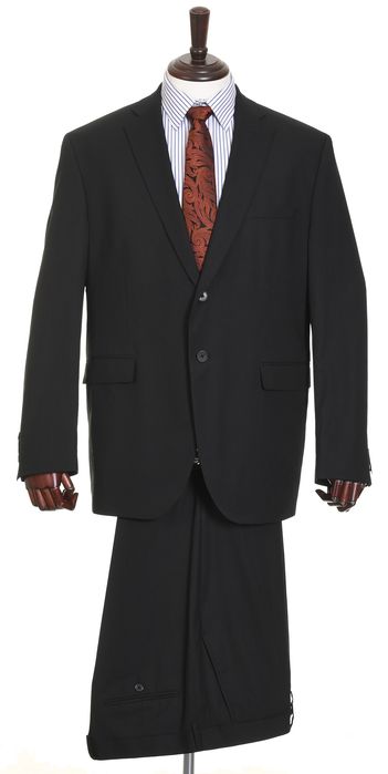 STEFFEN KLEIN elegancki czarny garnitur męski slim fit dwuczęściowy 58