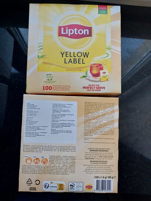 Herbata Lipton 100 torebek kopertki.