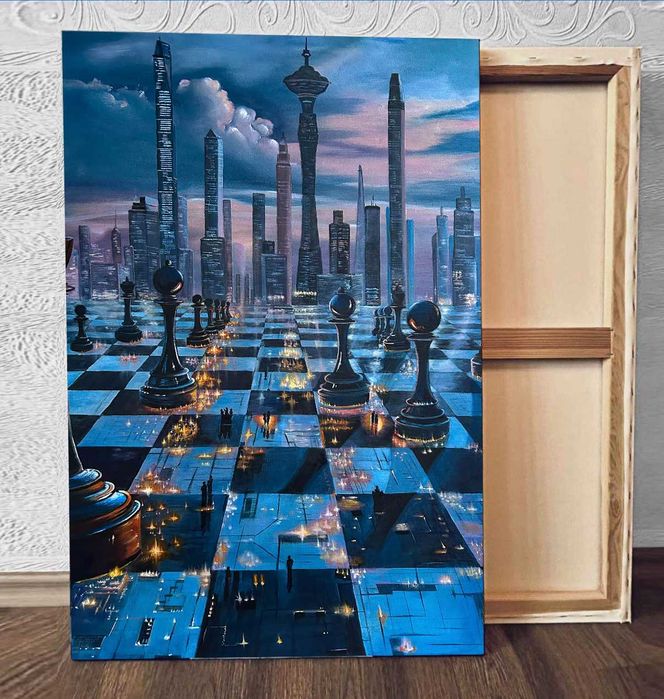 Картина  Город Современная живопись Городской пейзаж Холст Масло 60*90