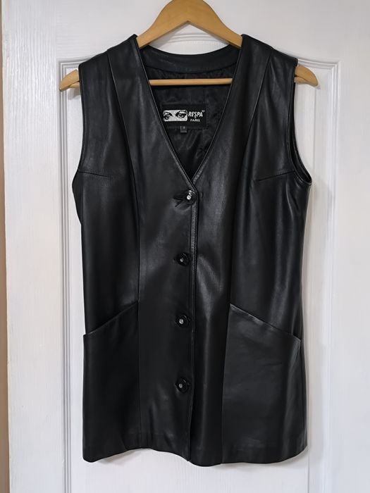 Шкіряна жилетка, жіноча