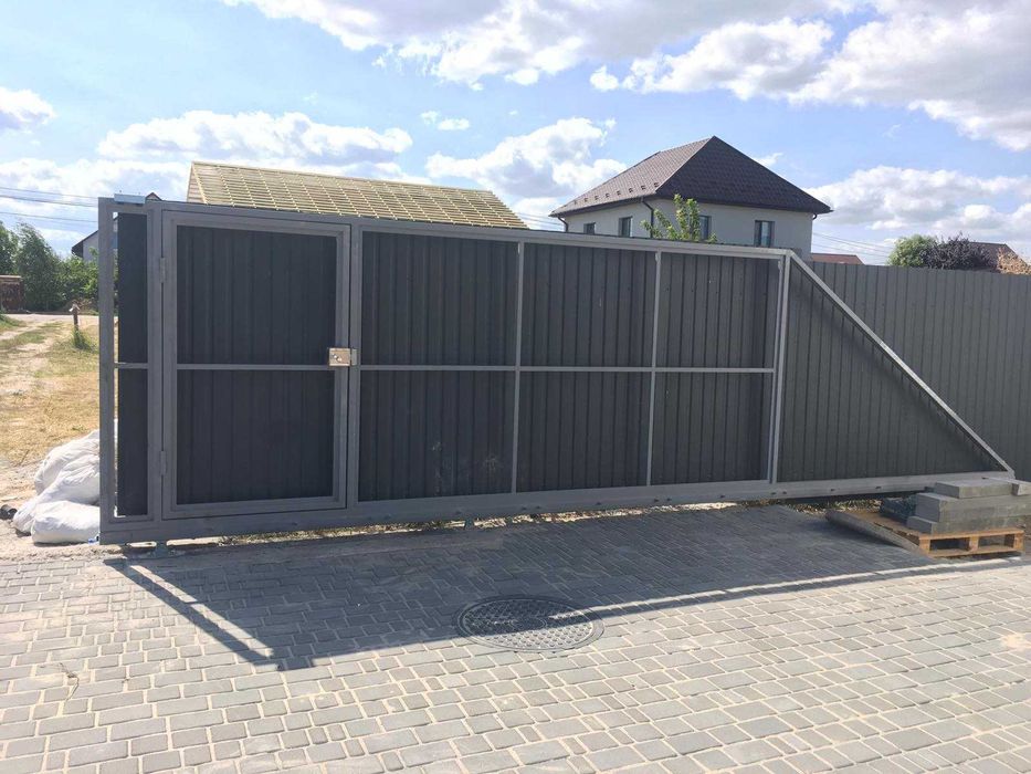 Сдвижные ворота, Откатные ворота, Ворота под профлист, Каркас