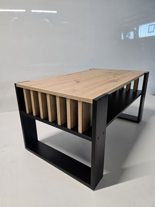 Stolik kawowy 92x53,5x45 cm czarny/Dąb Artisan