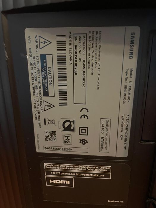 TV Samsung 49” para peças