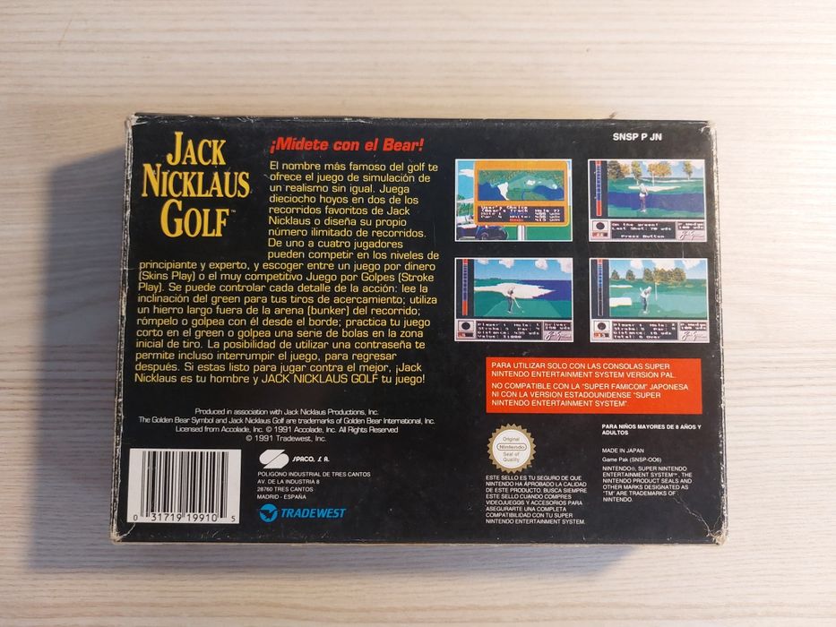 Jogo Jack Nicklaus Golf para Super Nintendo (SNES)