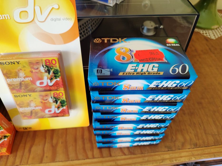 TDK Sony Panasonic Cassettes Video 8, Mini DV e CD-R Tudo Novo!