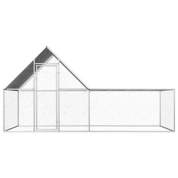 Galinheiro 4x2x2 m em Aço Galvanizado