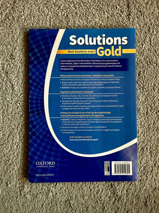 Jak nowy - Solutions Gold Advanced Student's Book Podręcznik Oxford