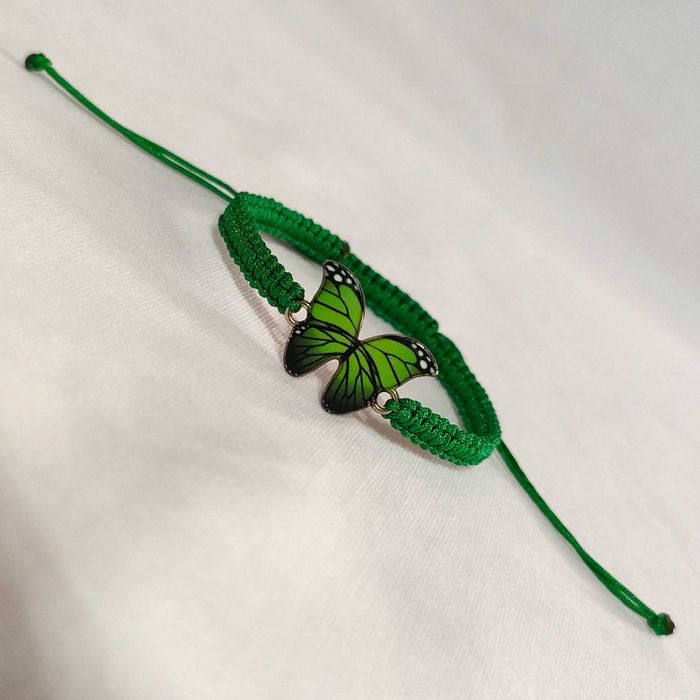 B274 Bransoletka Motyl makrama pleciona Handmade Rękodzieło
