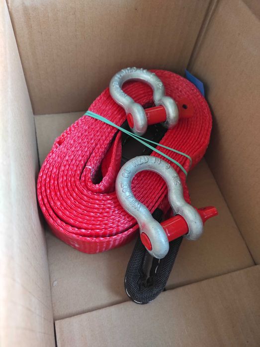 Pas + Uszy Linka 5 Metrów 7,5 TON Czerwony Super Jakość