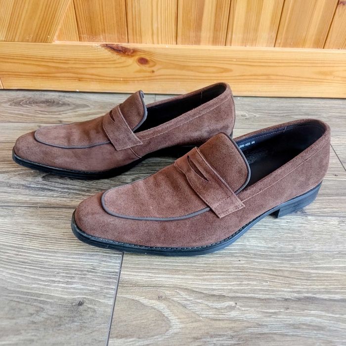 TANIO brązowe zamszowe mokasyny loafers męskie 44