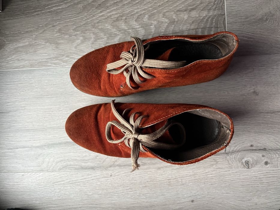 Buty botki kozaki obcas skóra czerwony leather red eleganckie Venezia