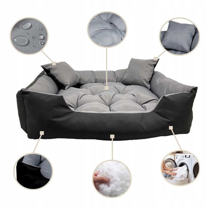 Wygodne legowisko dla psa wodoodporne 75x65 do domu i ogrodu