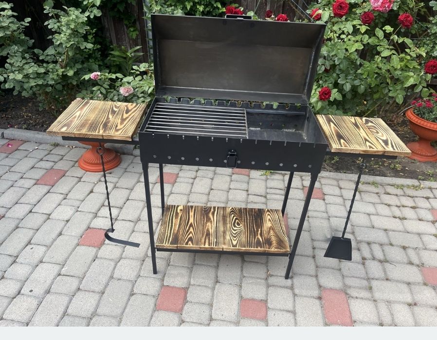 Мангал Grill усиленный.  На 12 шампуров Розкладний стаціонарний мангал